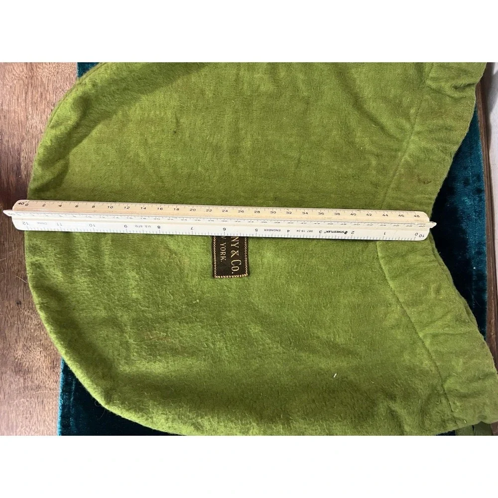 As Is-light Staining-4 Pc. Set Vintage Tiffany And Co. New York Green Felt Bags